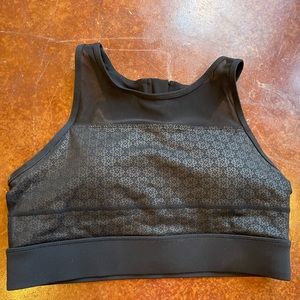 Zyia Active All Star Logo Mesh Sports Bra Women’s Size Large Black Nylon